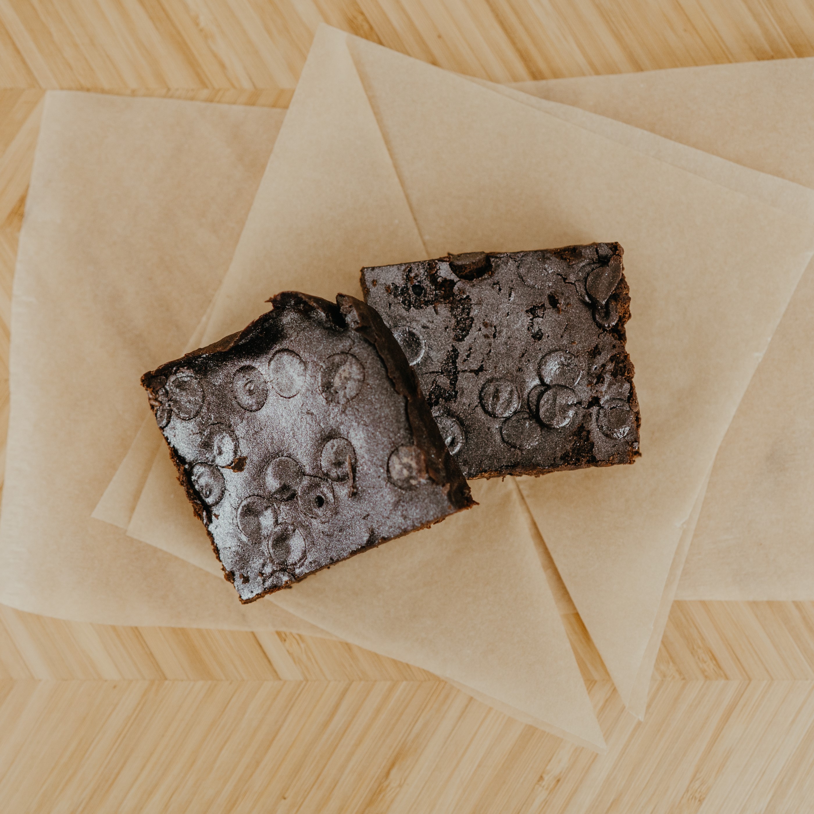 Two Mint Choc Chip Vegan Brownies