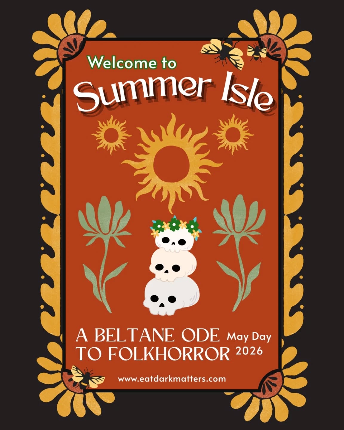 Something old is awake in the fields.It doesn’t have a name, not one you’d recognise. But there have always been fires, and flowers in the hedgerows, and certain things left at the edge of the field, just in case.Our Beltane ode to Folk Horror box arrives at the turn of the year’s hinge. The maypole is up, the bonfires burn, and the veil thins. And the procession is forming.Folk-Horror and British Folk Magick inspired brownies. Handmade ritual gifts and art from the green edge of spring. An invitation to observe the old rites, or something close enough.Come to the fire. Eat something good.You were always going to stay.#folkhorror #folkmagic #pagan #beltane #notthebees