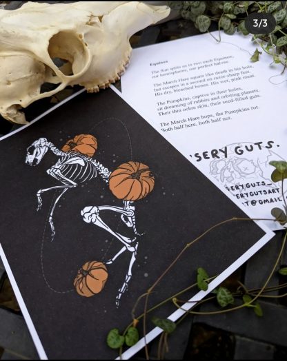 Misery Guts Equinox 'Hare and Pumpkin' Print and Poem